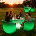 Luxury Customized LED Illuminated Rectangular Nightclub Tables Chairs Modern Plastic Hookah Lounge Seat Furniture for Hotels