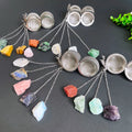 Wholesale Natural Crystal Food Grade 304 Stainless Mesh Tea Strainer Ball Gemstone Raw Crystal Tea Infuser Strainer Decoration