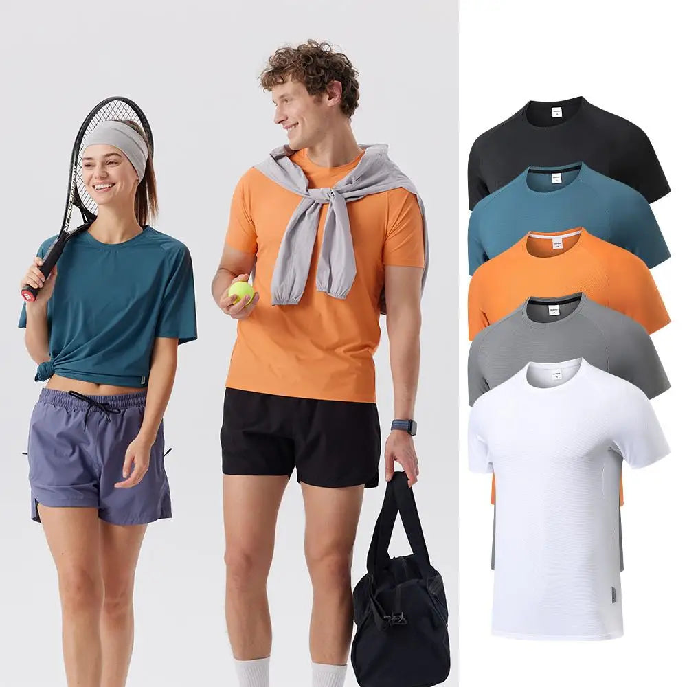 Super Breathable Quick Dry Elastic Men's Sport Top T-shirts 240 Grams Solid Short Sleeve Blank Design with Custom Logo Printing