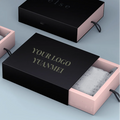 Customized Handmade Jewelry Paper Packaging Box Fancy Textured Black Rigid Drawer with Embossing and Matt Lamination for Watch