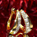 CAOSHI Gorgeous U Shaped Geometric Full Paved Dazzling Simulate Moissanite Earring for Fashion Luxury CZ Hoop Earrings for Women