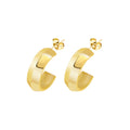 Exquisite C Shaped Chic Earrings for Women Opp Bag CLASSIC Hoop Earrings F533 Gold Stainless Steel Geometric