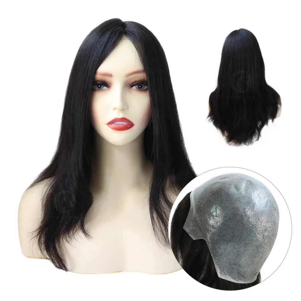 Wholesale Skin Base Wig 6inch 14inch 100% Real Human Hair Women Full Skin Wig Thickness 0.12-0.14mm