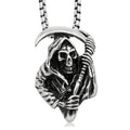 SC 2021 Personality Titanium Necklace Domineering Death Sickle Pendant Trend Men's Stainless Steel Chain Skull Necklace