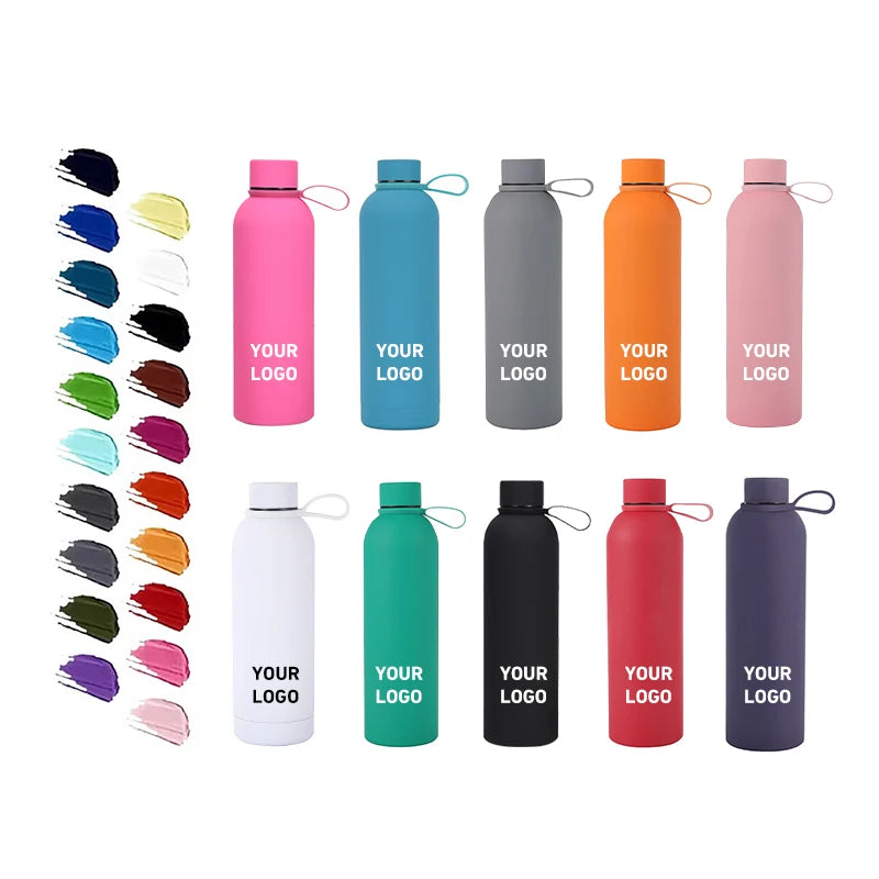 TY 500ml 750ml Eco-Friendly Rubber Coated Double Wall Stainless Steel Vacuum Flask Thermal  Mug