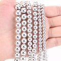 AsVrai U Natural Hematite Stone Beads Silver Color Loose Round Beads for Jewelry Making DIY Bracelets Accessories Wholesale