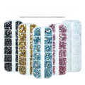 12 Gird Nail Art Diamonds Flatback Crystal Stones Transparent AB White Gold Mixed Sizes Nail Art Rhinestone