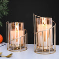 O-X471 Wholesale Nordic Romantic Candlestick Decoration for Living Room Table European Iron Glass Table Candle Ornaments