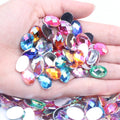 1000pc Bulk Loose Acrylic Oval Rhinestones 10x14mm Flatback Glue-On for Garment Shoes & Bags