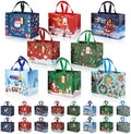 Best Quality Eco-friendly Reusable Handle Tote Bag Custom Christmas Gift Jute Non-Woven Logo Letter Pattern Shopping Bag
