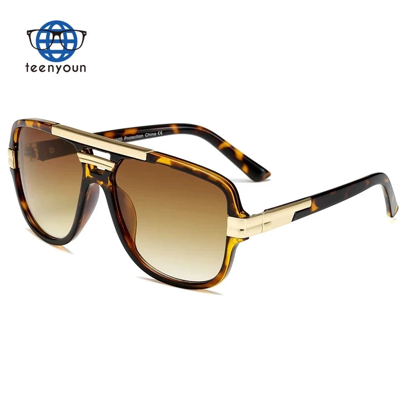 Teenyoun Brand Design Fashion Men Sunglasses Vintage Male Square Sun Glasses Luxury Sunglass Uv400 Shades Eyewear