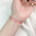 Lateefah Gothic Thin Blood Drop Double Layer Cross Pendant Necklaces Party Bracelets for Women Girls Personality Chain