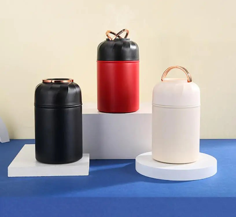 Portable Stainless Steel Insulated Food Jar With Handle Leakproof Vacuum Soup Thermos for Office School Travel