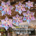 Resin Crafts Plastic Artificial Large 3D Christmas Snowflake Light Ornaments Outdoor Holiday Party Props Decorations