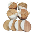 Bar Home Creative Marble Splicing Wooden Placemat Round Coaster Customize Cup Coaster