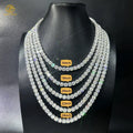 Fine Jewelry Necklace 1 Carat 6.5mm Big Size Moissanite Diamond 18k Gold Plated 925 Sterling Silver Base Moissanite Tennis Chain
