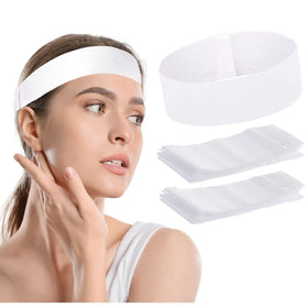 Non-Woven Facial Headband Soft Skin Care Hair Band with Convenient Closure for Women Girls Salons Esthetician Supplies Black