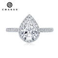 Fashion Fine Jewelry 925 Sterling Silver Pear Cut Waterdrop Shape 2 Carat 2.0ct Moissanite Wedding Engagement Diamond Ring