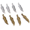 20pcs 27x7mm Antique Silver Plated Feather Charms Pendant DIT Jewelry Making Supplies Findings for Necklace Bracelet
