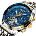 LIGE Mens Watches 9841 Top New Business Fashion Automatic Mechanical Watch Men Steel Sport Waterproof Watch Relogio Masculino
