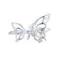 925 Sterling Silver Delicate Butterfly Ring HollowOut Open Adjustable Size 5-9 Ethereal Elf Jewelry Gift for Women BSR484