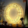 2022 New Felt Christmas Hanging Decoration Garland Painting Iron Wire 3D Ring Christmas Nativity Lights with 960L Warm Mini LED