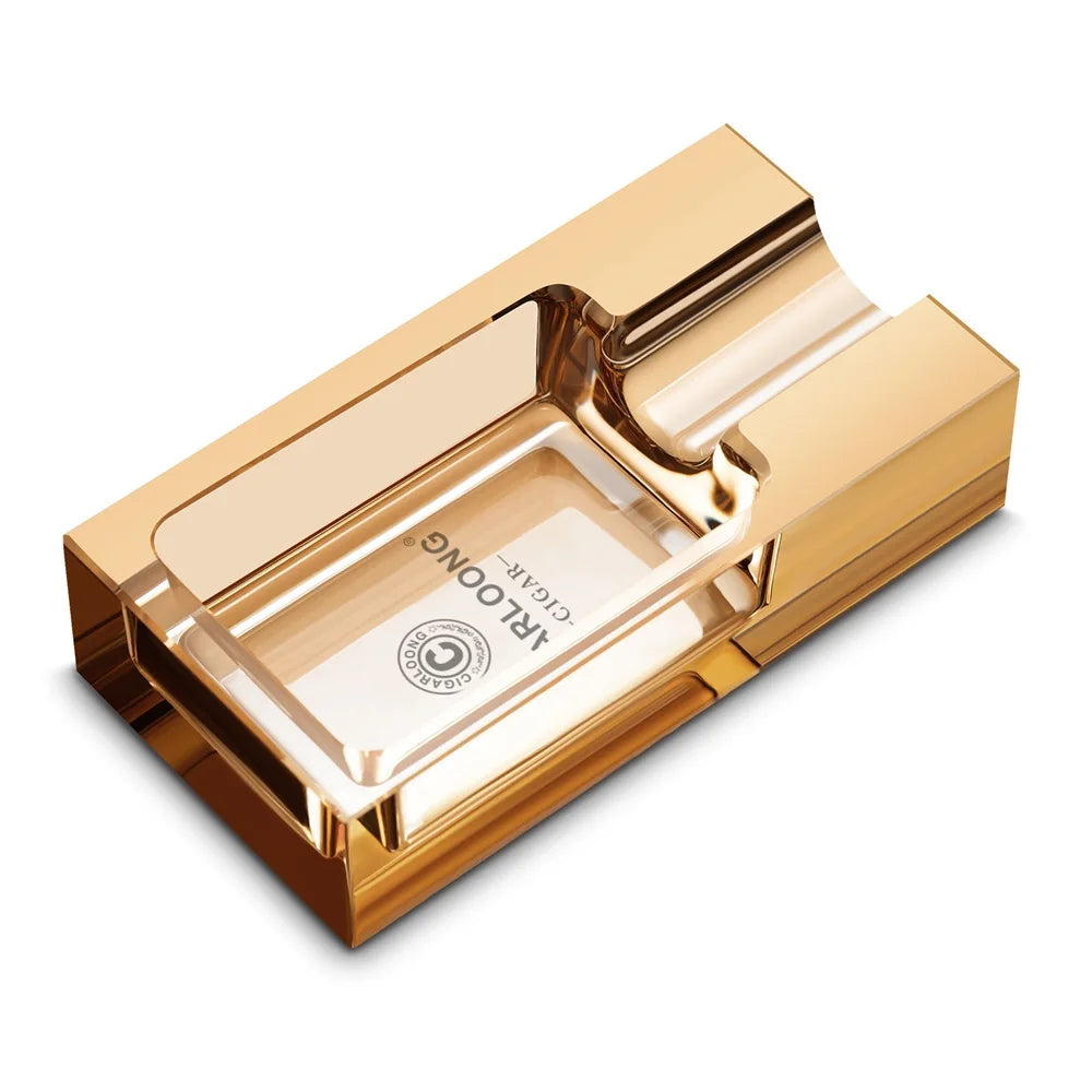 CIGARLOONG Light Luxury Transparent Glass Material Non-slip Base Large Diameter Cigar Ashtray Suitable for Single Person Use