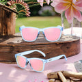 DUBERY 2025 High-End Polarized Sunglasses for Women Elegant Blue Pink Fashion Shades High Quality PC Frame and TAC Lenses