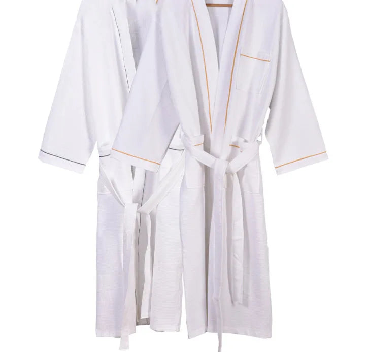 Wholesale Luxury Custom LOGO Kimono Collar Solid Bathrobe Set 100% Cotton Terry Sleepwear for Hotel Home Spa