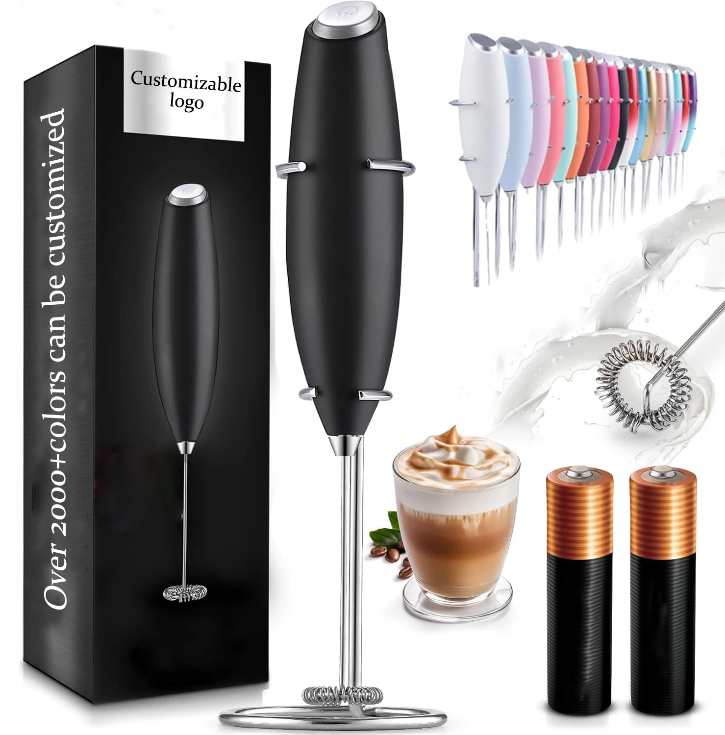 China Manufacturer  Handheld  Milk Frother Foamer Whisk Mixer Stirrer Egg Beater