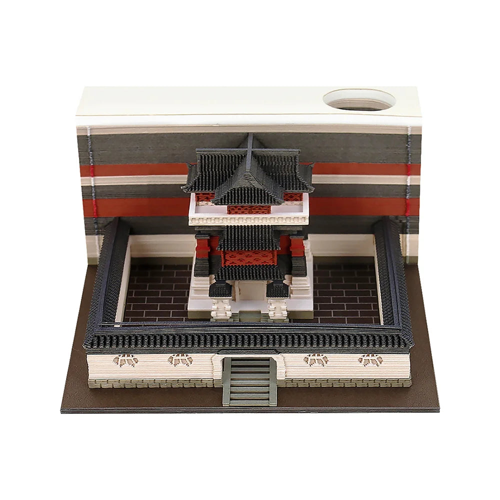2026 New Product 3D Memo Pad Creative Gift China Architecture Pavilion Paper Carving Customized Creative Notepad