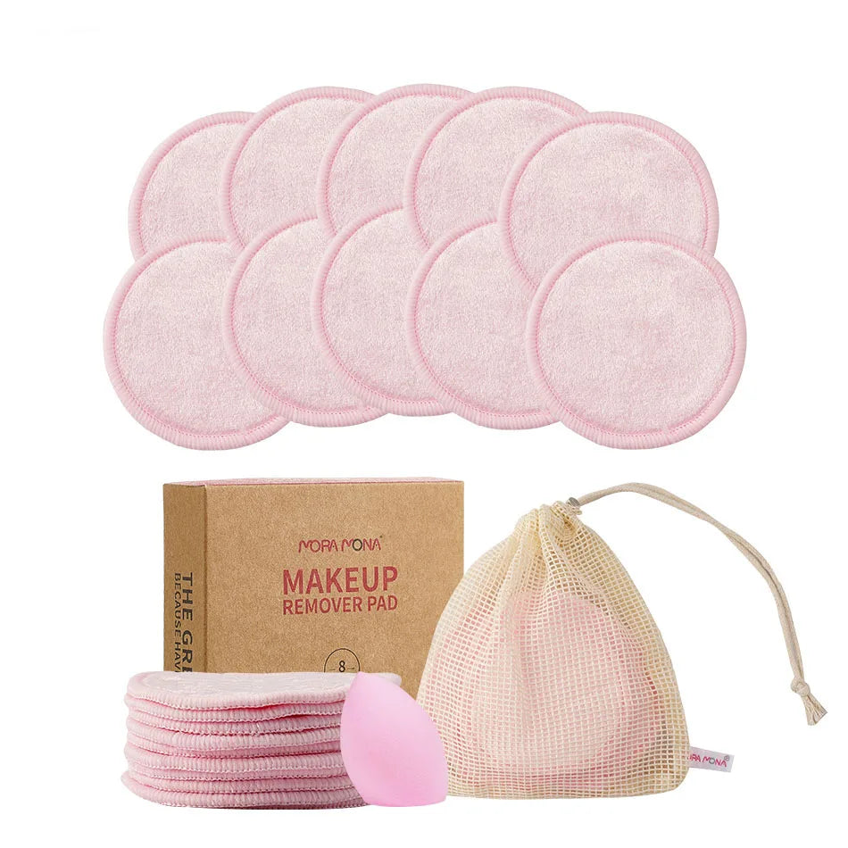 10 Pcs Makeup Remover Pads Reusable Cotton Pads Make up Facial Remover Bamboo Face Care Skin Cleaning Nursing Pads
