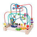 Montessori Wooden Baby Animal Fruits Slide Bead Maze Games Cognition Learning Educational Sensory Toys for Kids Boys Girls