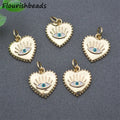 New Design Nickel Free Anti Fading Gold Plated Enamel 12x13mm Heart Eye Charms for Jewelry Earring Making