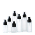 Wholesale Customized Empty Clear Frosted Glass Lotion Bottle Cosmetic Packaging Airless Pump Bottle