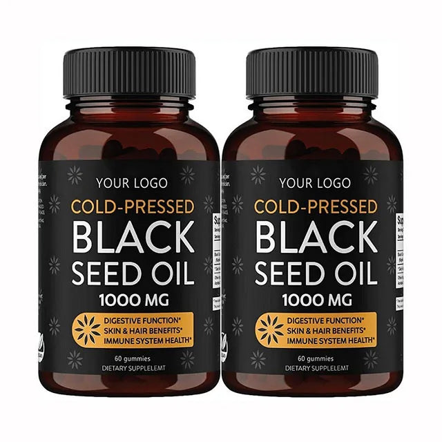 Wholesale Vegan Gold Pressed Black Seed Oil Gummies Black Cumin Seeds for Adult Digestive Health Immunity Not for Pregnant Women