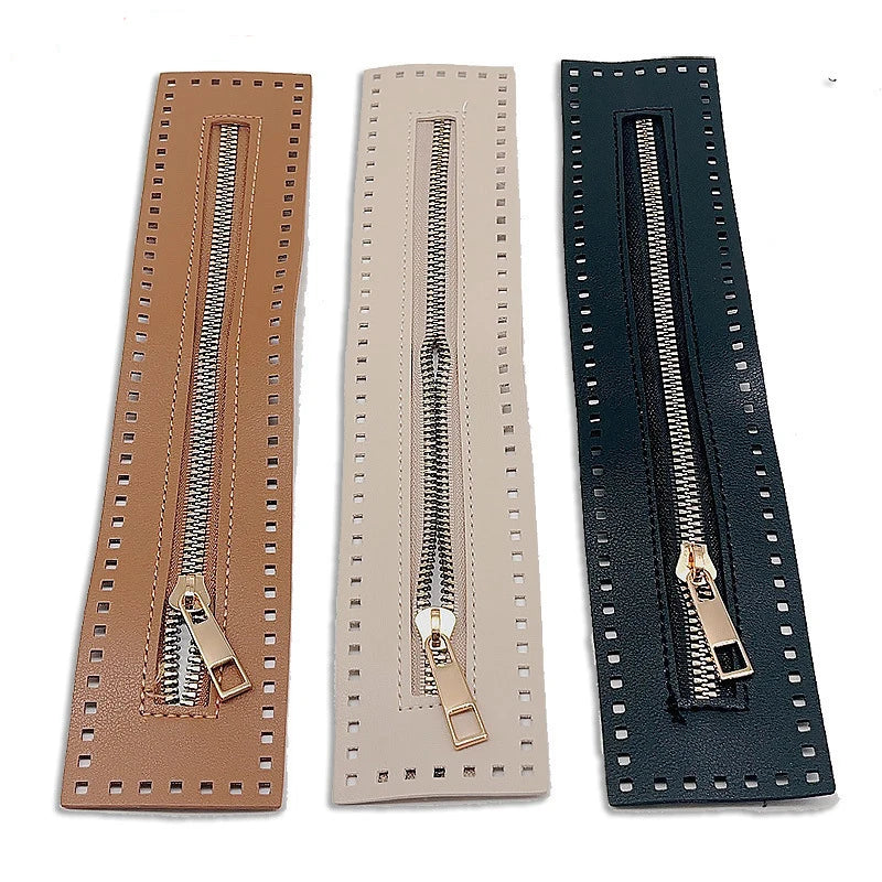 10.6 Inch Leather Sewing Zipper Handmade Bag Zippers DIY Crochet Purse Sewing Jeans Handicraft Accessories PU Leather Zipper