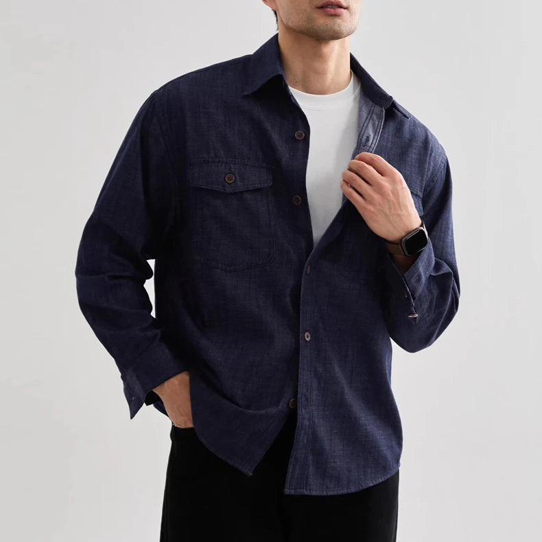 OEM Classic Men's Long-Sleeve Casual Cotton-Blend Shirt for Parties Holidays Weddings Formal Occasions and Business Attire