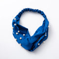 HZO-23053 Custom Knotted Headwraps Elastic Twisted Women Hair Hoop Custom Hair Band Pearl Satin Headband