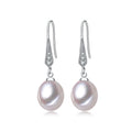 RINNTIN GPE01 High Quality 925 Silver Natural Freshwater Pearl Ear Hook Female Korean Explosive Simple Fashion Earrings