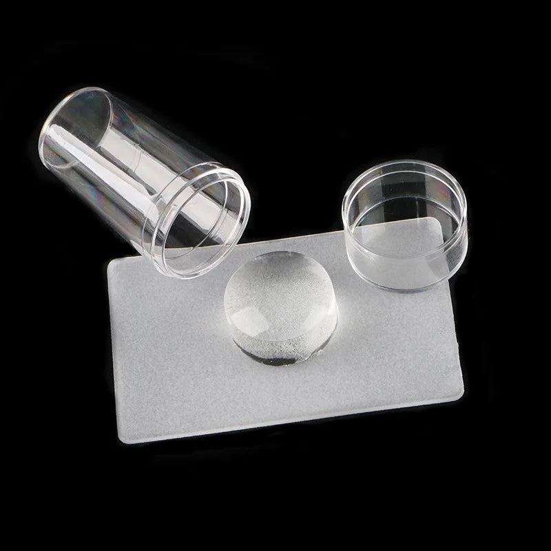 Wholesale clear Single Head With Cover Nail Art Stamper Silicone Nail Stamper Nail Stamping Tools