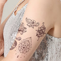 Wholesale White Brown Lace Tattoo Stickers Indian Waterproof Henna Tattoo Arm Henna Flower Pattern Tattoo Fake Temporary Tattoo