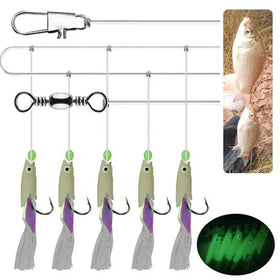 4# 3# 2# 1# 1/0# 5pcs/set Sabiki Rig for Sea Luminous Fishing Lures Combination Fishing Hooks 4#-1/0#