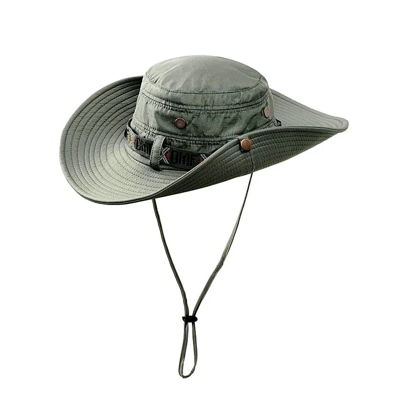 Wholesale Outdoor Man's Wide Brim UPF50+ Bonnie Hat Summer Hunting Hiking Fishing Buckets Hat