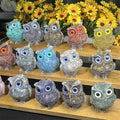 Natural Crystal Carving Resin Crystal Owl Crystal Chips Owl Resin Animals for Decoration