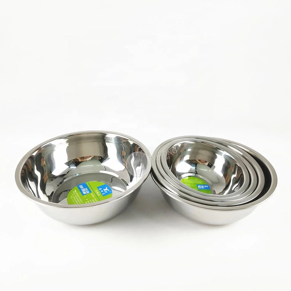 LIHONG CHINA Factory Stainless Steel Mixing Bowl Metal Deep Salad Bowls Stainless Steel Basin Bowls