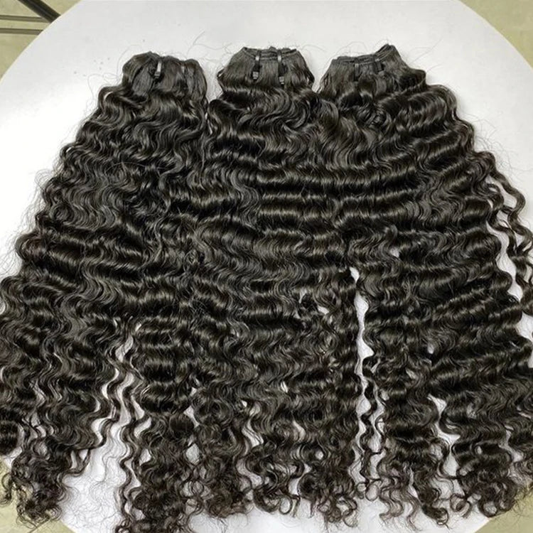 Drop Shipping Burmese Raw Human Double Drawn Curly Raw Indian Unprocessed Burmese Hair Bundles