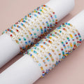 Go2boho Mixed Color Crystal Shell Beaded Bracelets Women Bohemian Letter A-Z Summer Beach Lucky Fashion Jewelry Accessories