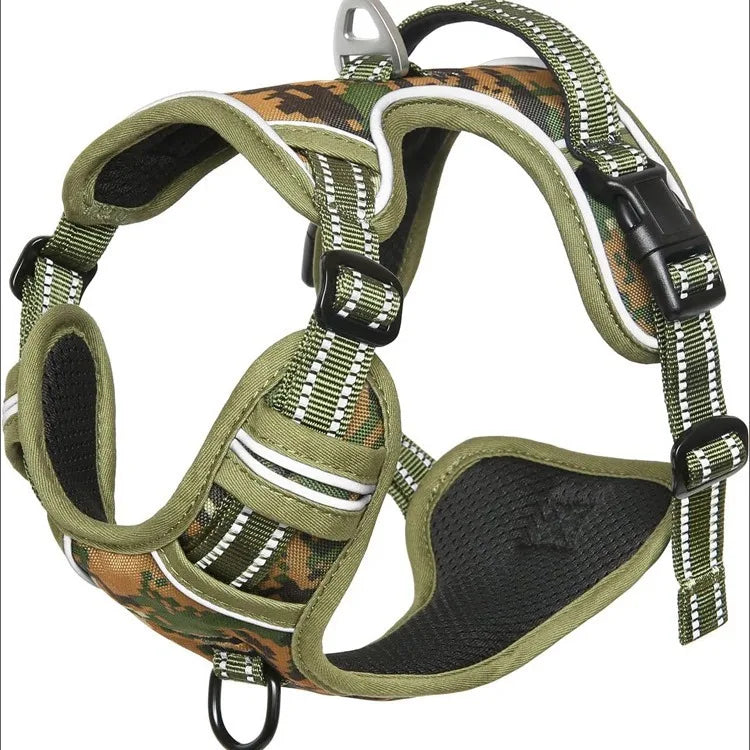 Soft Mesh Breathable Adjustable Reflective No Pull Oxford Padded Pet Vest Dog Harness for Medium Large Dogs