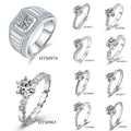 Hertiny Collection Moissanite Diamond Wedding Band Ring for Women in Sterling Silver 925